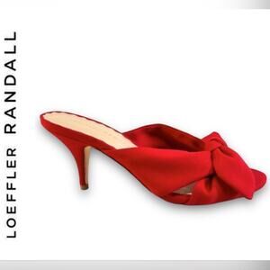 LOEFFLER RANDALL ❤️Red Bow Tie Peep Toe Dressy Kitten Heels NWOT with BOX 6B